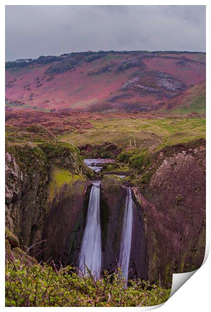Hartland falls Print by Images of Devon