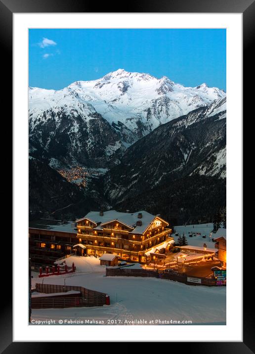 Even comes upon the ski resort Framed Mounted Print by Fabrizio Malisan