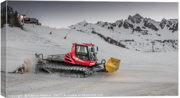 Piste Basher at Work Canvas Print by Fabrizio Malisan