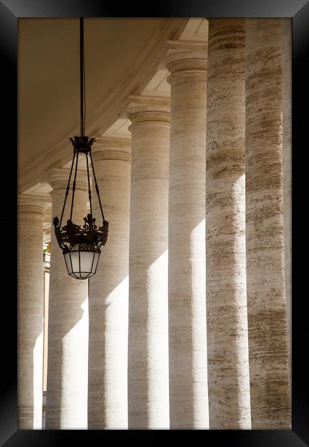 Lamp and Columns at Saint Peters Framed Print by Darryl Brooks