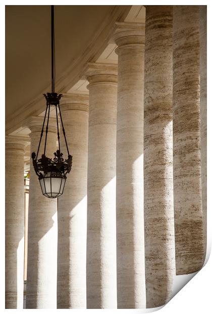 Lamp and Columns at Saint Peters Print by Darryl Brooks