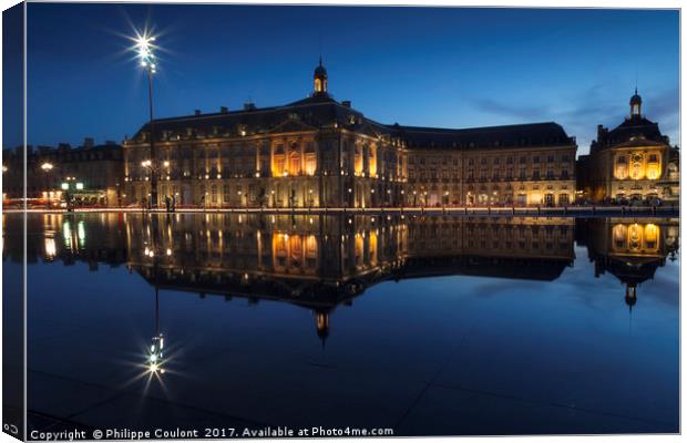 Magic blue hour in Bordeaux  Canvas Print by Philippe Coulont