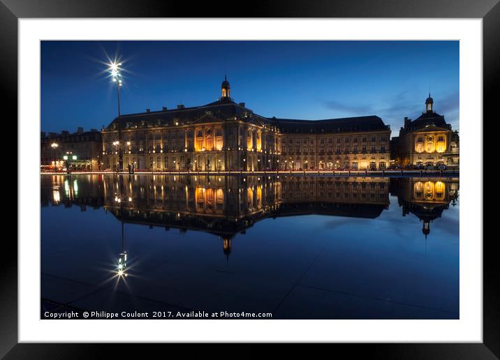 Magic blue hour in Bordeaux  Framed Mounted Print by Philippe Coulont
