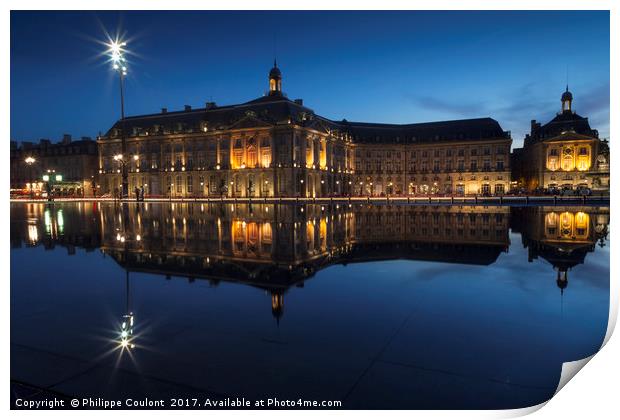 Magic blue hour in Bordeaux  Print by Philippe Coulont
