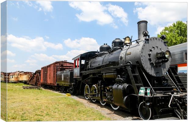 Old Black Steam Locomotive Canvas Print by Darryl Brooks