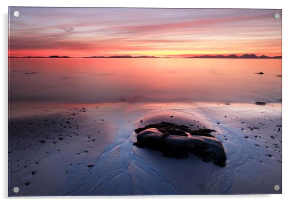 Kintyre Coastal Sunset Acrylic by Grant Glendinning