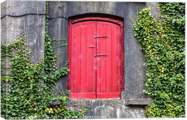 red door on wall Canvas Print by Massimo Lama