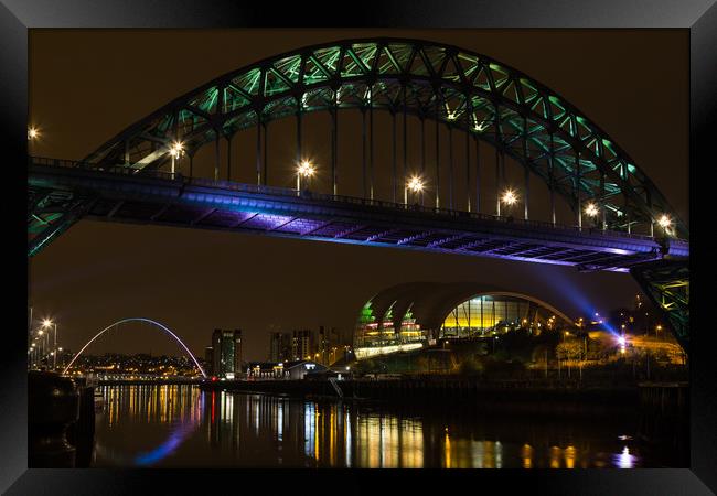Newcastle Quayside at Night Framed Print by Gavin Liddle