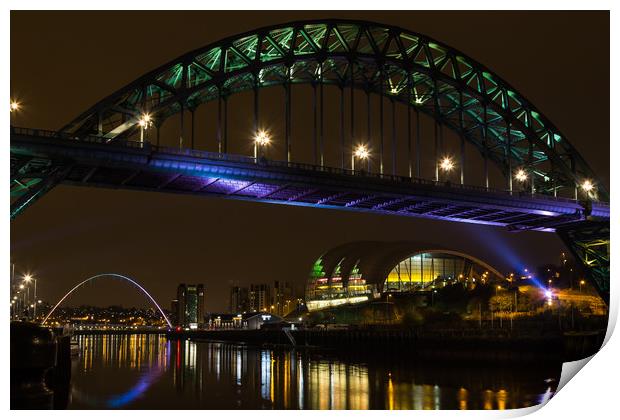 Newcastle Quayside at Night Print by Gavin Liddle