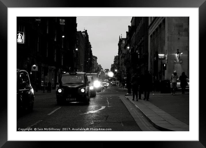 Glasgow at Night Framed Mounted Print by Iain McGillivray
