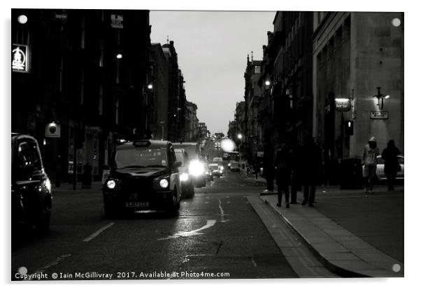 Glasgow at Night Acrylic by Iain McGillivray