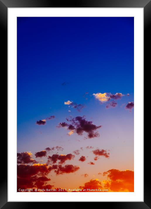 Beautiful Blue And Orange Tranquil Summer Sunset B Framed Mounted Print by Radu Bercan