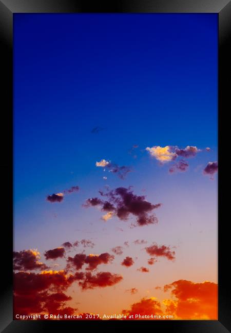 Beautiful Blue And Orange Tranquil Summer Sunset B Framed Print by Radu Bercan