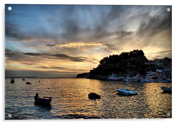 Ionian Sunset - Parga Acrylic by Karen Martin