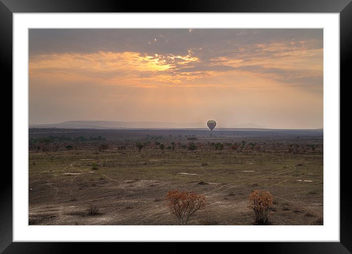 Hot air over the Masai Mara Framed Mounted Print by Malcolm Smith