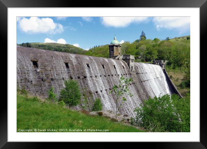 Pen-y-Garreg Dam             Framed Mounted Print by Derek Hickey