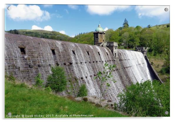 Pen-y-Garreg Dam             Acrylic by Derek Hickey