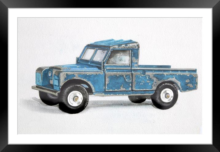 Blue Series Landrover Framed Mounted Print by John Lowerson