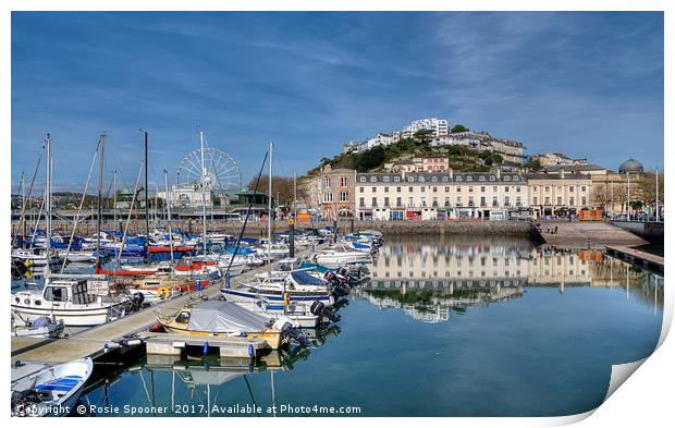 Torquay Harbour Reflections Print by Rosie Spooner