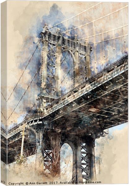 Brooklyn Bridge Canvas Print by Ann Garrett