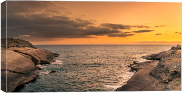 Beautiful sunset over the sea from Costa Adeje  Canvas Print by Naylor's Photography