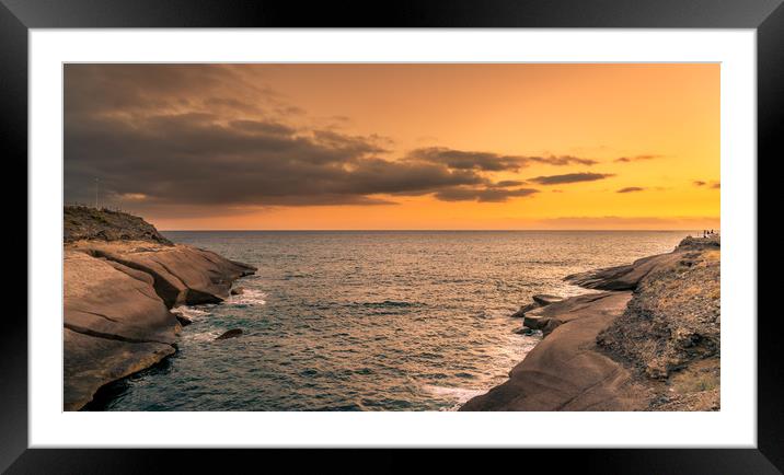 Beautiful sunset over the sea from Costa Adeje  Framed Mounted Print by Naylor's Photography