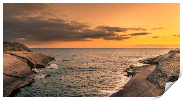Beautiful sunset over the sea from Costa Adeje  Print by Naylor's Photography