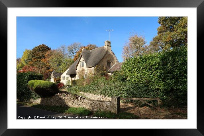 Thatched Cottage Framed Mounted Print by Derek Hickey