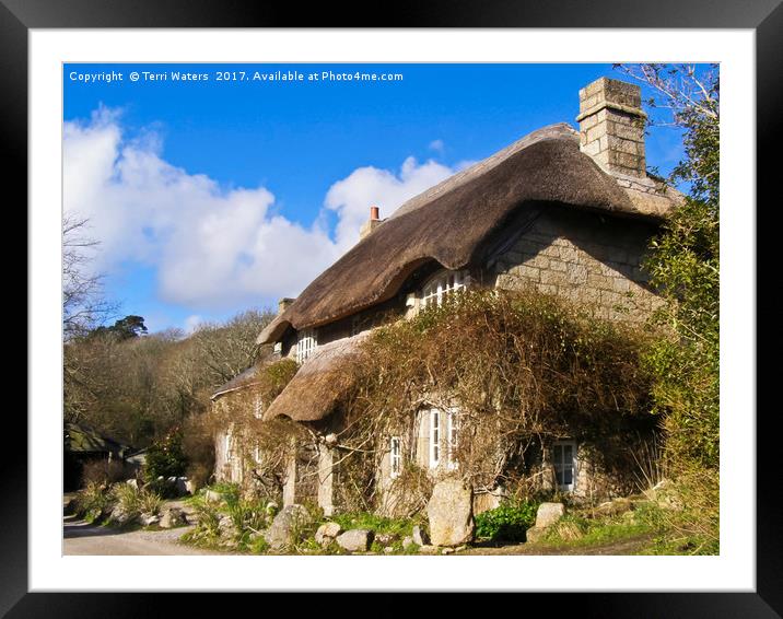 Penberth Thatched Cottage Framed Mounted Print by Terri Waters