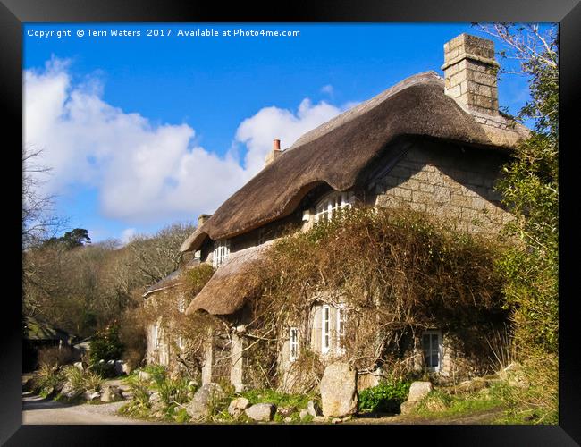 Penberth Thatched Cottage Framed Print by Terri Waters