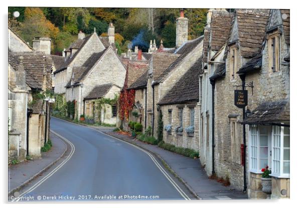 Castle Combe Street Acrylic by Derek Hickey