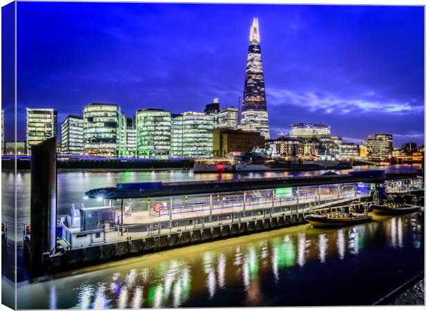 Blue Hour at The Shard Canvas Print by John Lawrence
