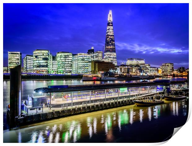 Blue Hour at The Shard Print by John Lawrence