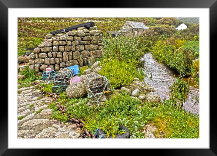 Penberth Stream Framed Mounted Print by Terri Waters