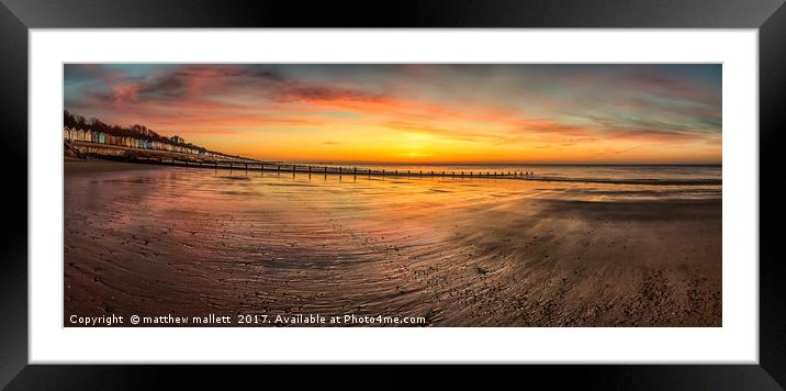 Panoramic Sunrise Frinton Beach  Framed Mounted Print by matthew  mallett