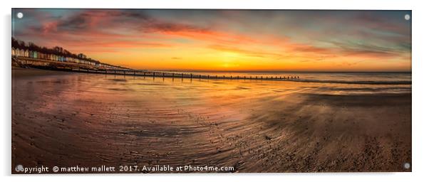 Panoramic Sunrise Frinton Beach  Acrylic by matthew  mallett