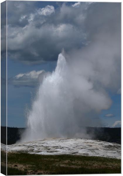 Eruption Of Old Faithful Canvas Print by Christiane Schulze