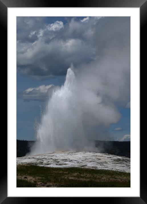 Eruption Of Old Faithful Framed Mounted Print by Christiane Schulze