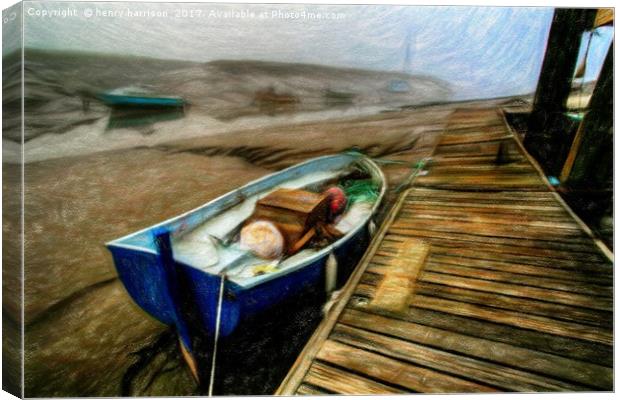 My Little Fishing Boat Canvas Print by henry harrison