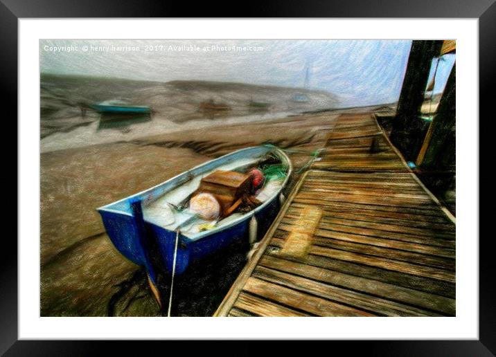 My Little Fishing Boat Framed Mounted Print by henry harrison