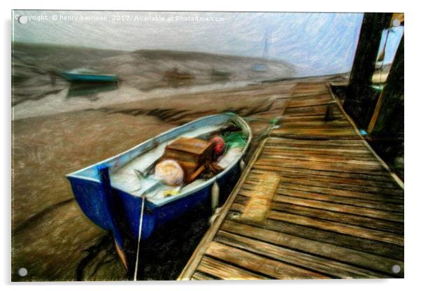 My Little Fishing Boat Acrylic by henry harrison