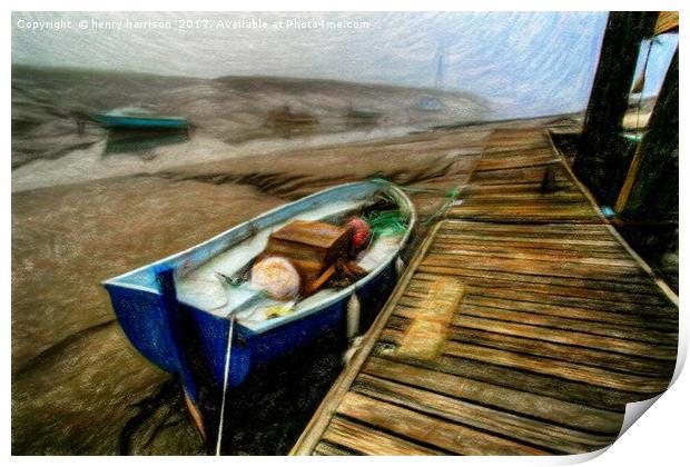 My Little Fishing Boat Print by henry harrison