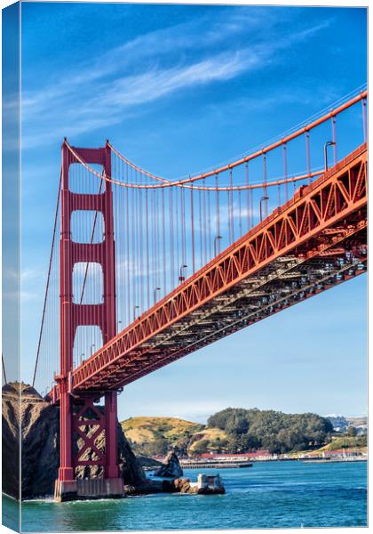 Tower on Golden Gate Bridge Canvas Print by Darryl Brooks