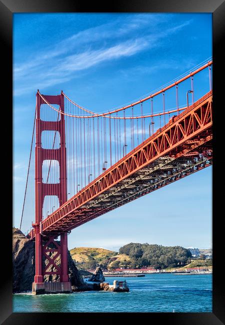 Tower on Golden Gate Bridge Framed Print by Darryl Brooks
