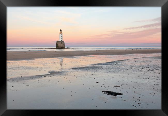 Lighthouse Sunset - Rattray Head Framed Print by Grant Glendinning