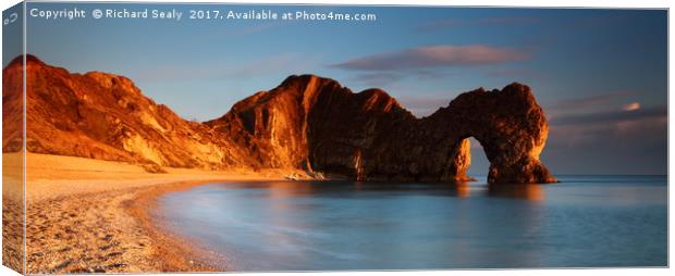 Durdle Door sunset Canvas Print by Richard Sealy
