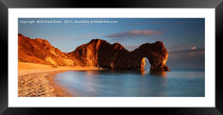 Durdle Door sunset Framed Mounted Print by Richard Sealy