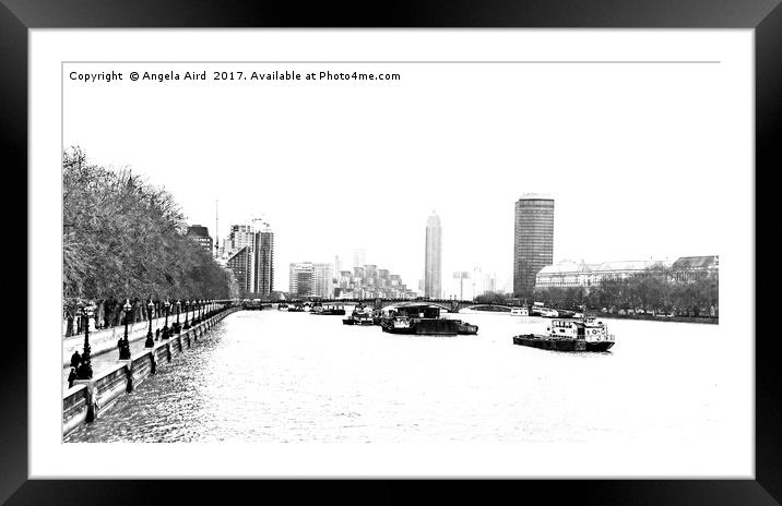 The River Thames. Framed Mounted Print by Angela Aird