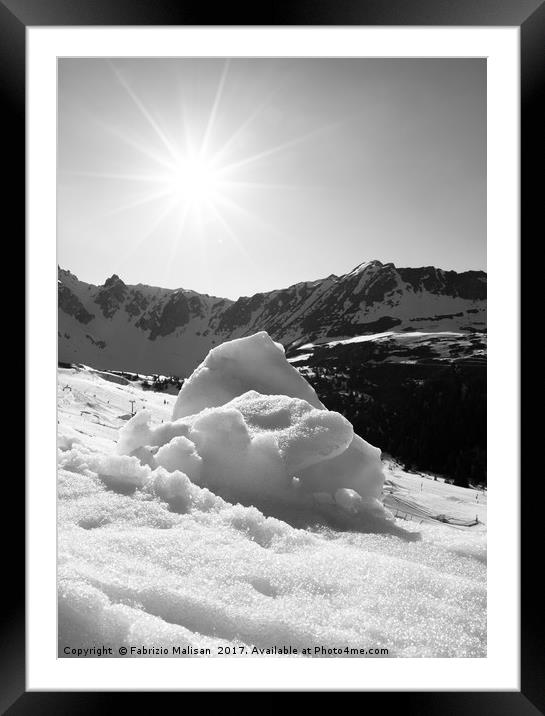 Spring Snow in Black and White Framed Mounted Print by Fabrizio Malisan
