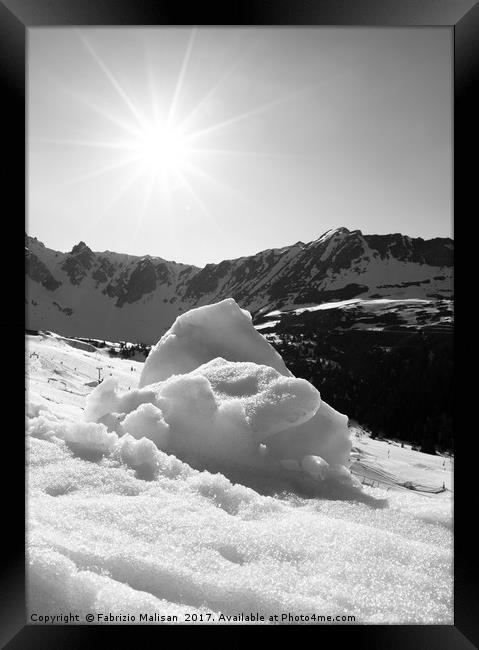 Spring Snow in Black and White Framed Print by Fabrizio Malisan